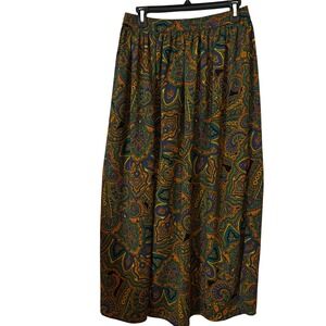 Casual Corner Women's Vintage Maxi Skirt Medium Paisley Pattern Boho Long